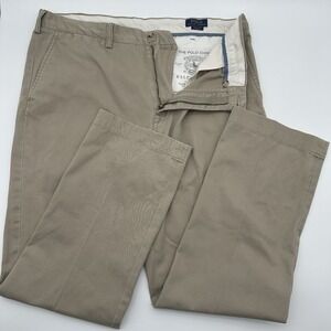 Polo Ralph Lauren Chino Pants Mens 38x32 Khaki Classic Cotton Twill Classic Fit